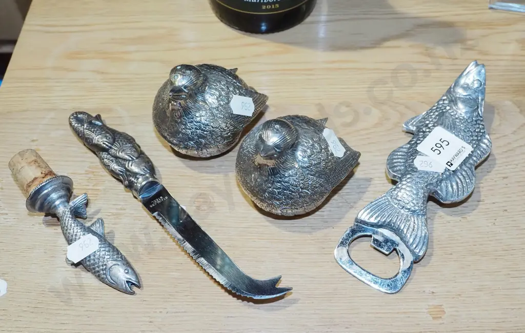 fish themed bottle opener, salt and pepper shaker etc Image 1++