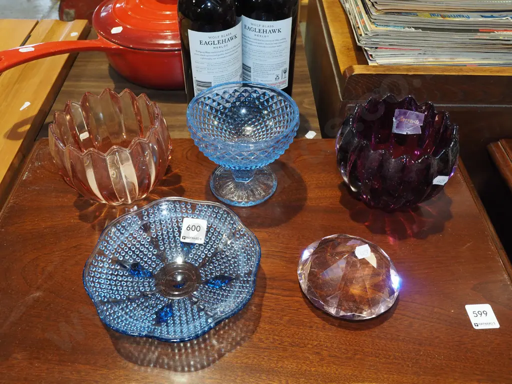 cut glass paperweight, glass bowls, comport H110 Image 1++