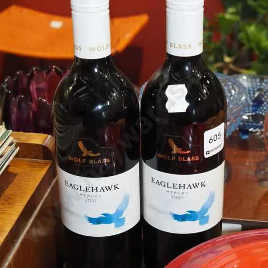 2x Wolf Blass Eagle Hawk merlot 2021