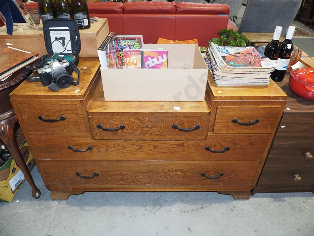 deco 5 drawer lowboy - from a mirror back dresser H700 W1140 D430 Image 1++