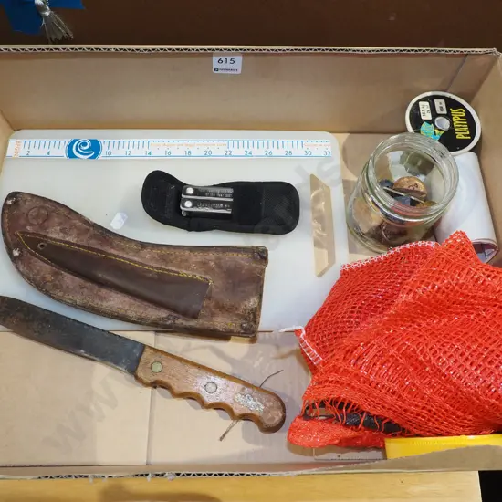 box; chopping board, burley net etc