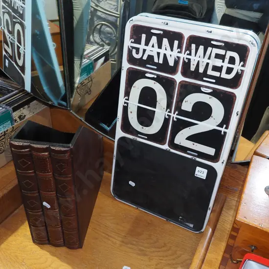 book themed storage box, perpetual calendar with blackboard