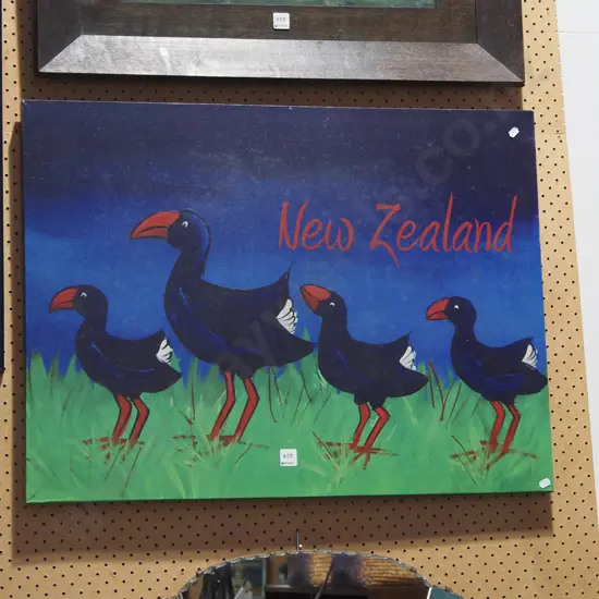 pukeko print on canvas