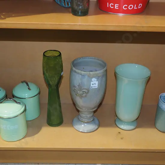 storage canisters, 3x vases Tallest H320
