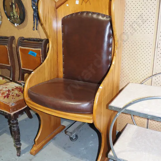 solid rimu masonic lodge wingback chair H1330 W605 D460