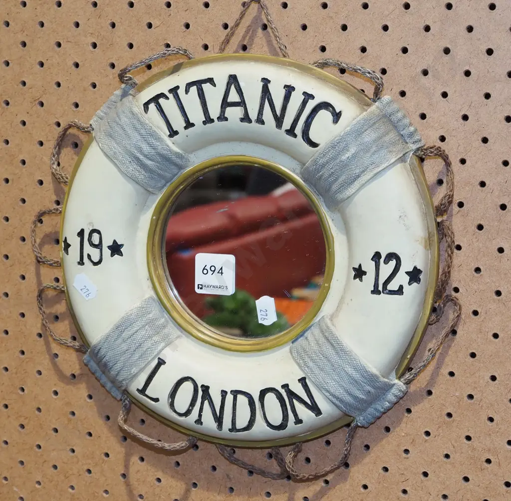 Titanic themed life preserver wall mirror Image 1++
