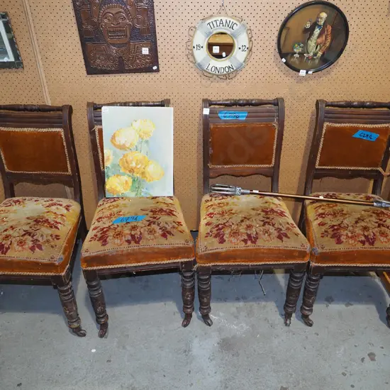 4x turned leg restorer's Cromwell dining chairs