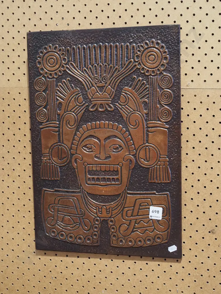 Mayan  style pressed copper artwork Image 1++