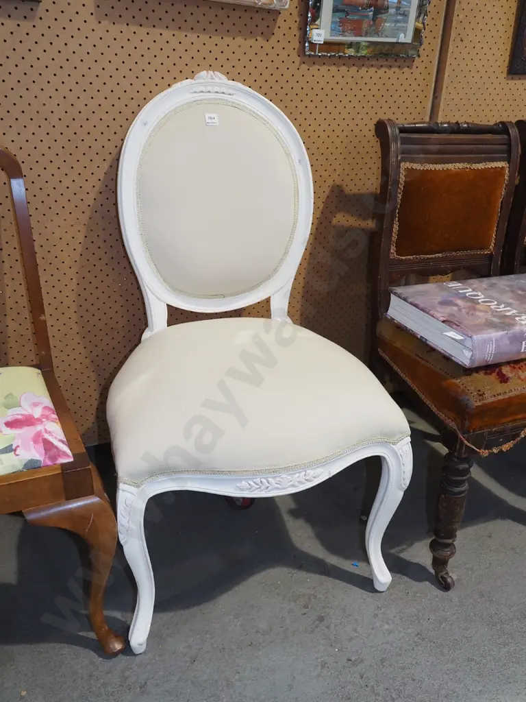 reproduction French style balloon back armchair Image 1++