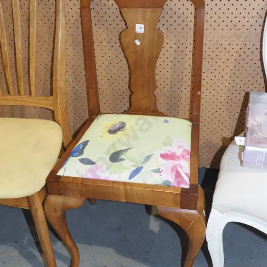 beech cab leg splat back upholstered chair