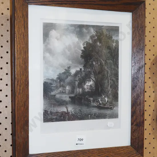 framed etching - the valley farm