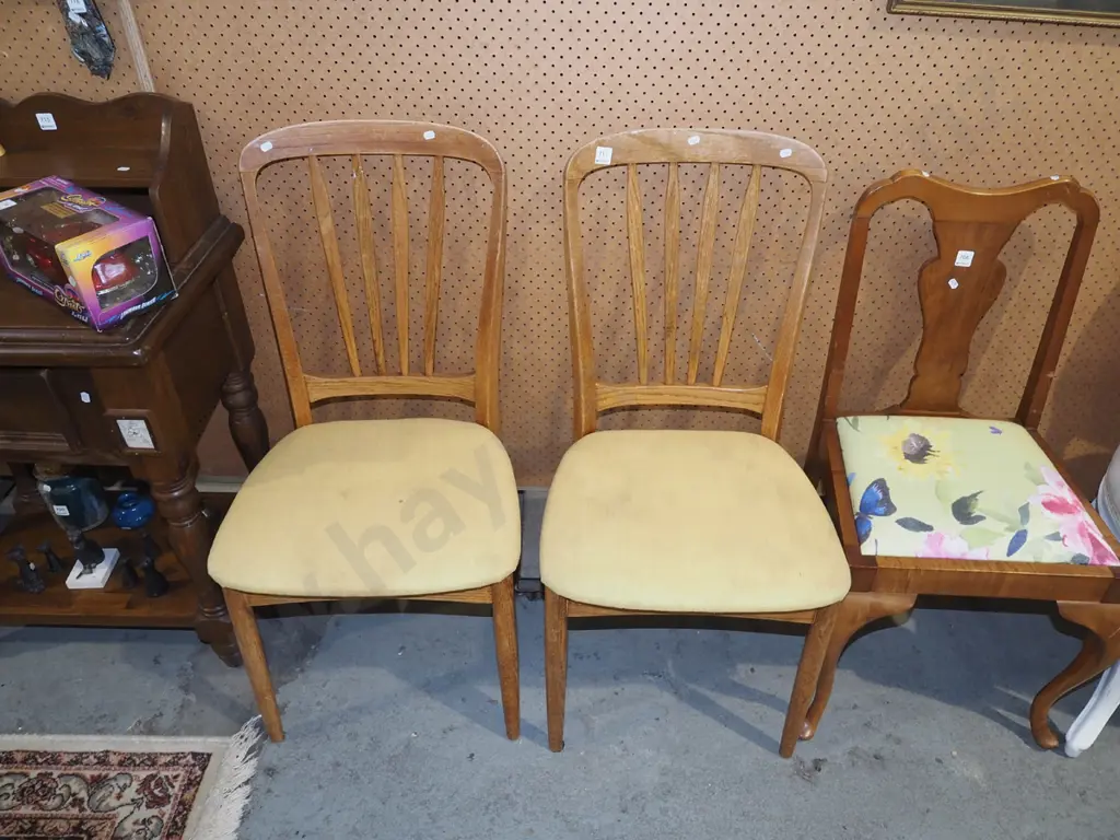 2x restorer's mid century oak dining chairs Image 1++