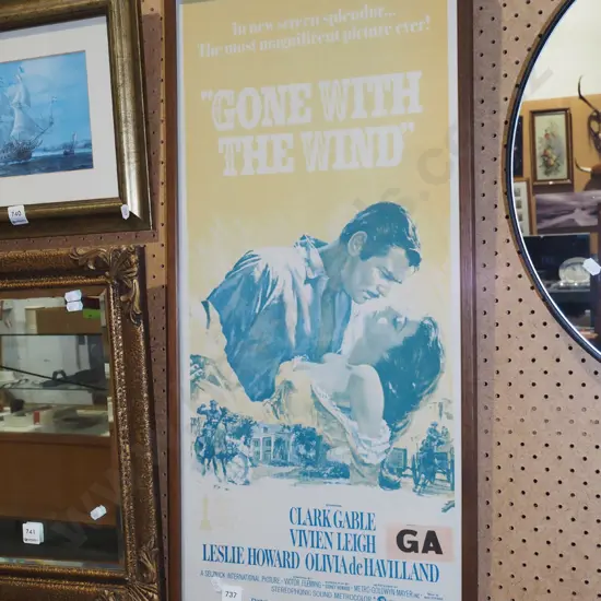 framed Gone With The Wind poster -fading
