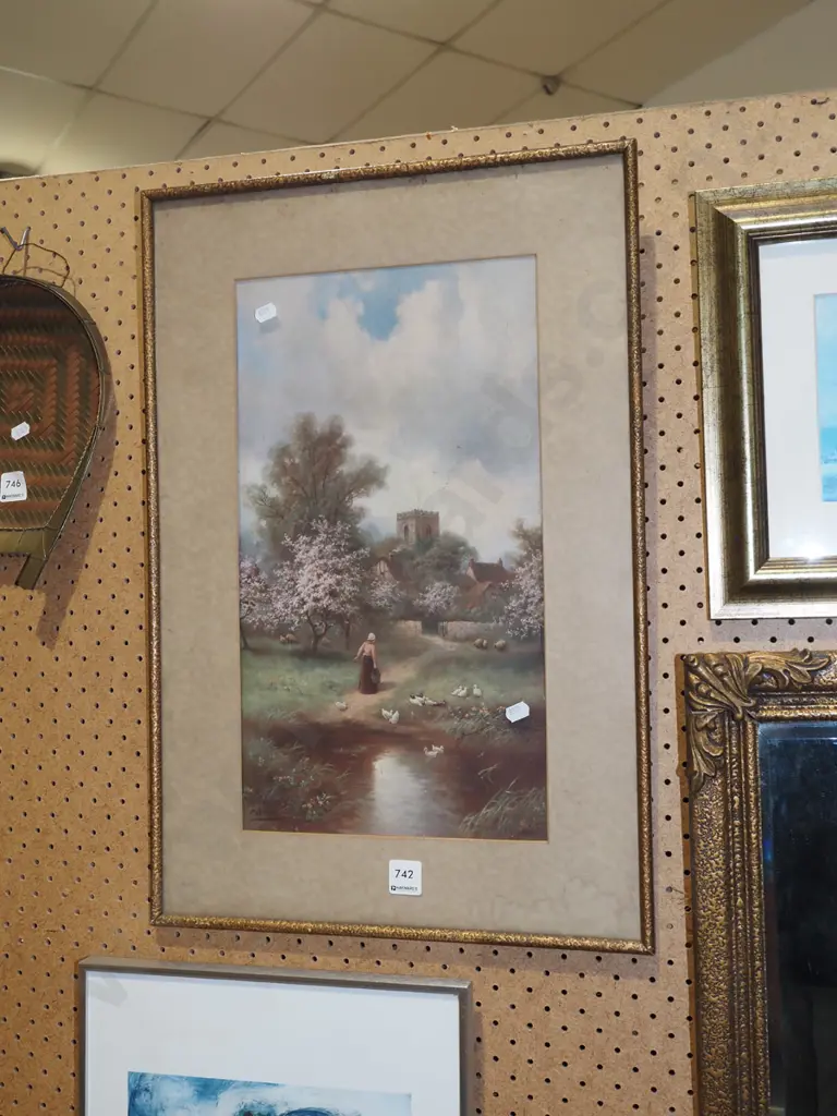 framed print - woman walking with bucket Image 1++