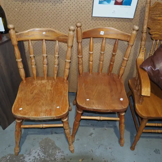 2x pine dining chairs