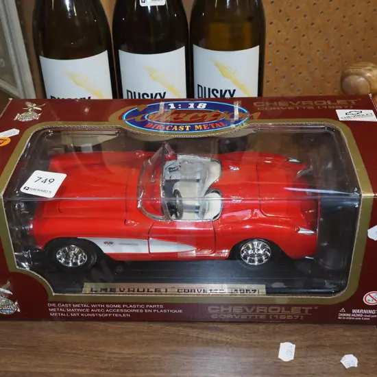 boxed diecast model of Chevrolet 1957 corvette