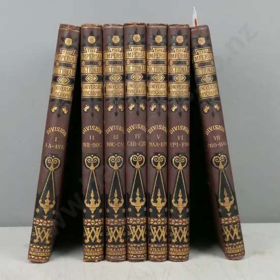Imperial Dictionary of Universal Biography vols 1-7, William MacKenzie London c1880s. Some foxing to edges.