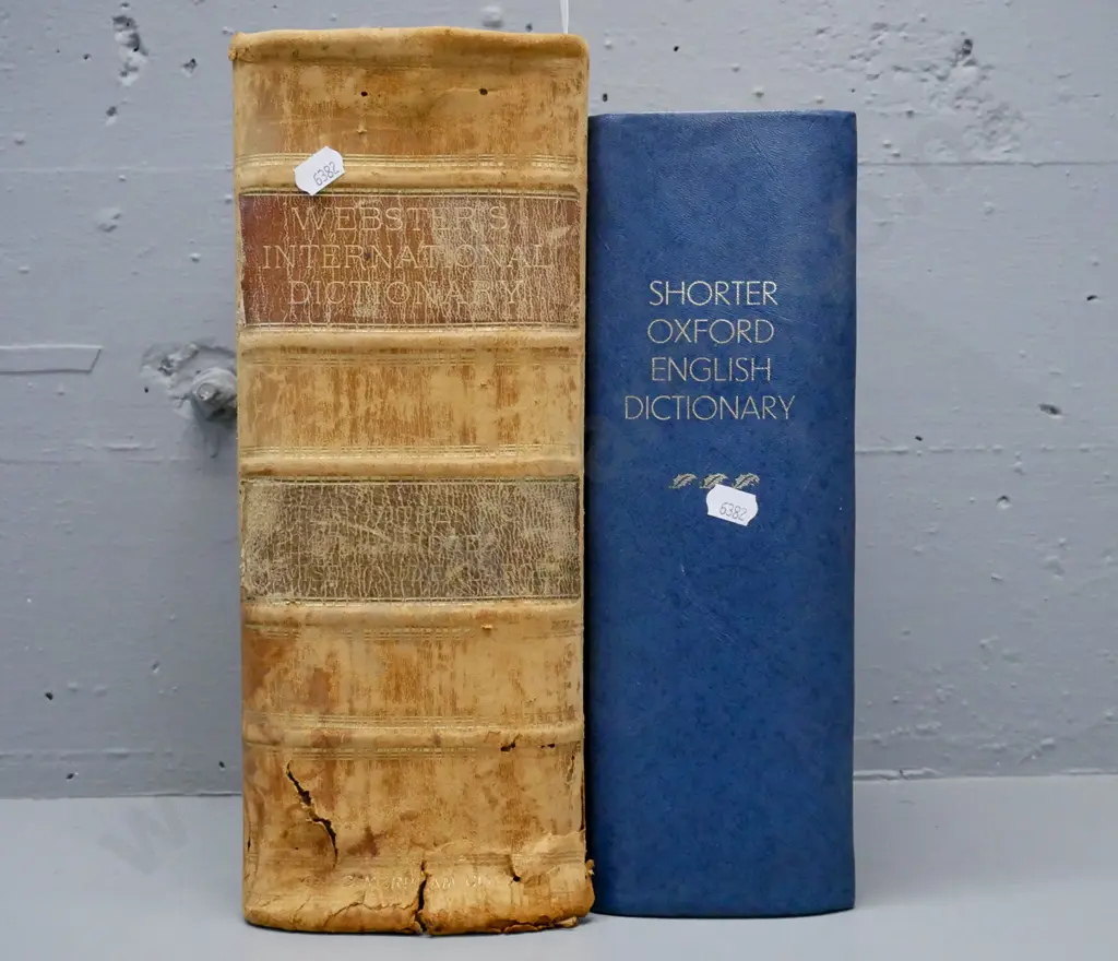 2x dictionary: The Shorter Oxford English Dictionary, CT Onions ed, Clarendon Press, 1956. Webster's International Image 1++