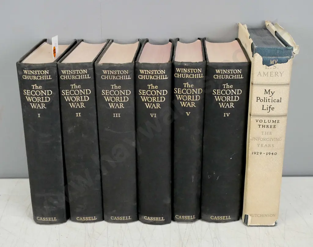 Winston Churchill The Second World War vols 1-6, Cassell 1954. Image 1++