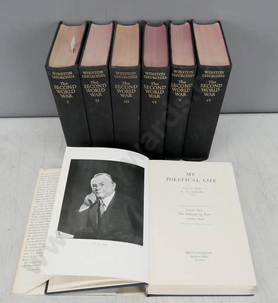 Winston Churchill The Second World War vols 1-6, Cassell 1954. Image 1++