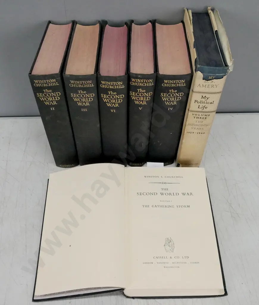 Winston Churchill The Second World War vols 1-6, Cassell 1954. Image 1++
