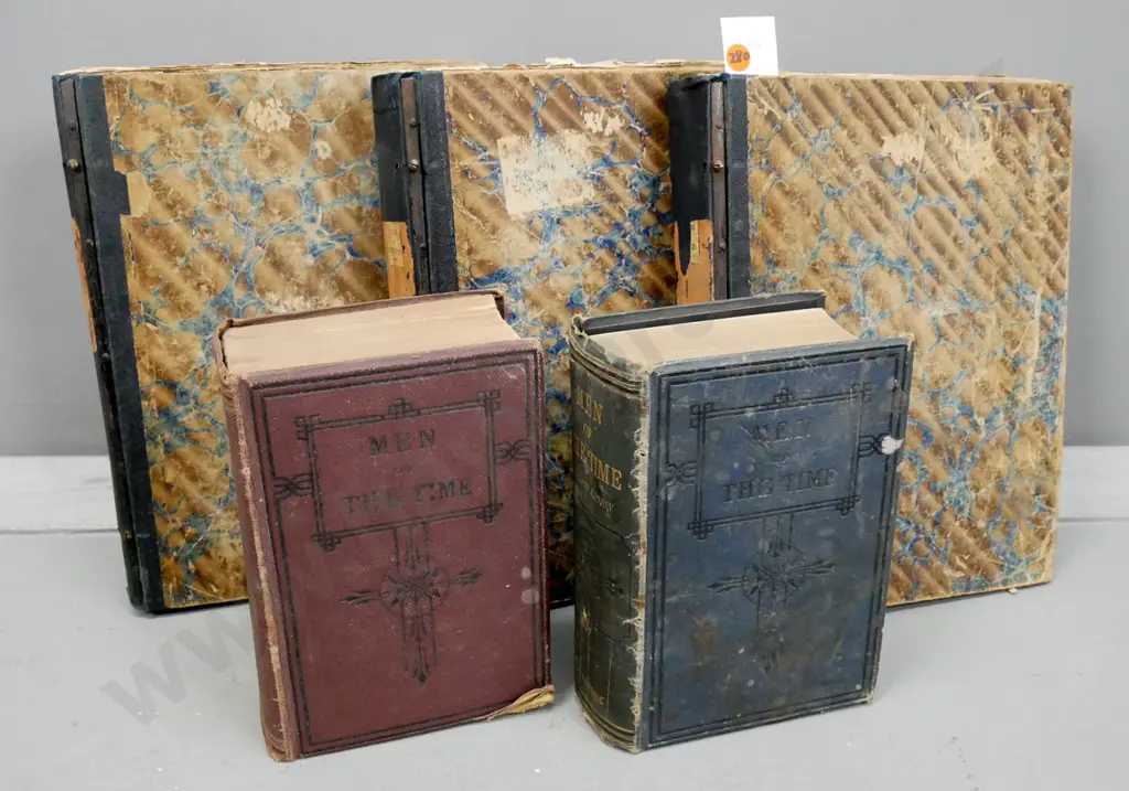 5x books: Men of the Time 9th Ed. 1875, Men of the Time 12th Ed. 1887, Routledge. Punch bound copies Image 1++