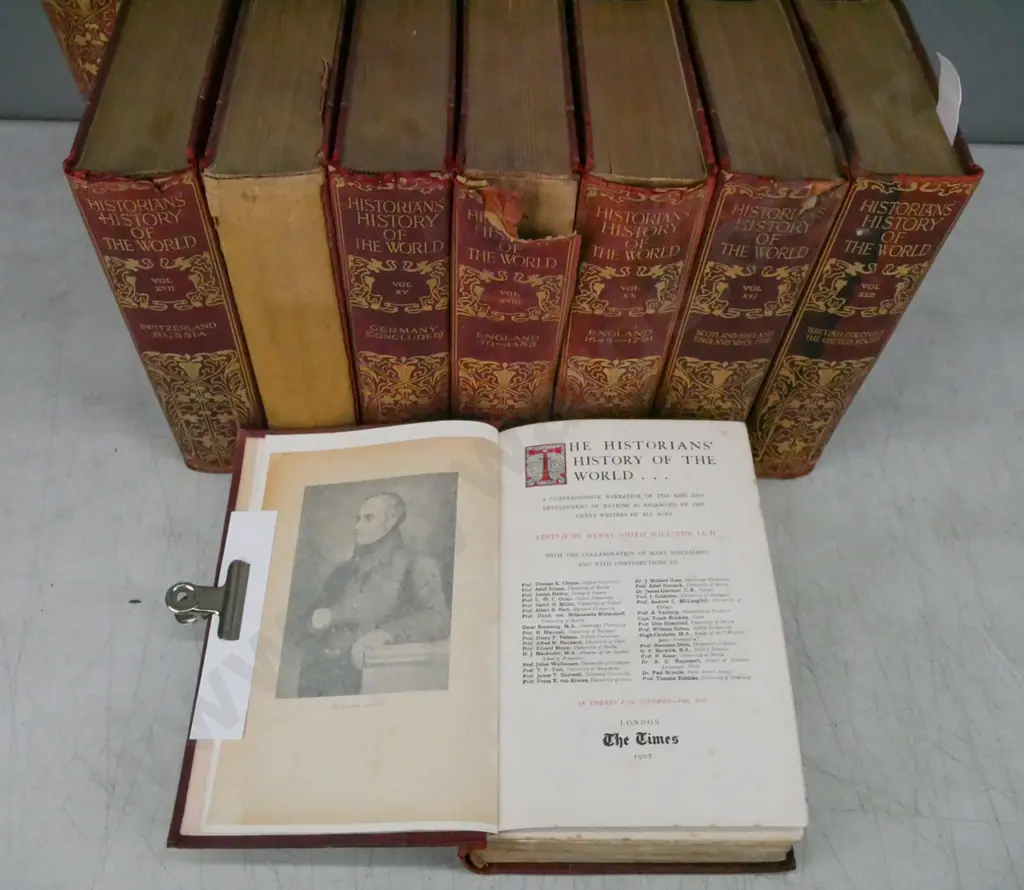 Historians History of the World Vols 1, 3-7, 10, 12, 13, 15, 17-22, Art Nouveau leather & cloth binding, Image 1++