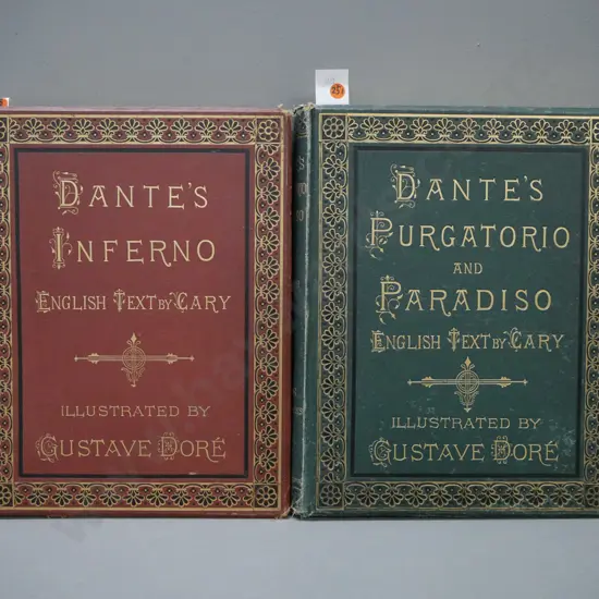 2x Dante: Dante's Inferno, Dante's Purgatorio & Paradiso. Illustrated by Gustave Dore, Cassell Petter & Galpin.