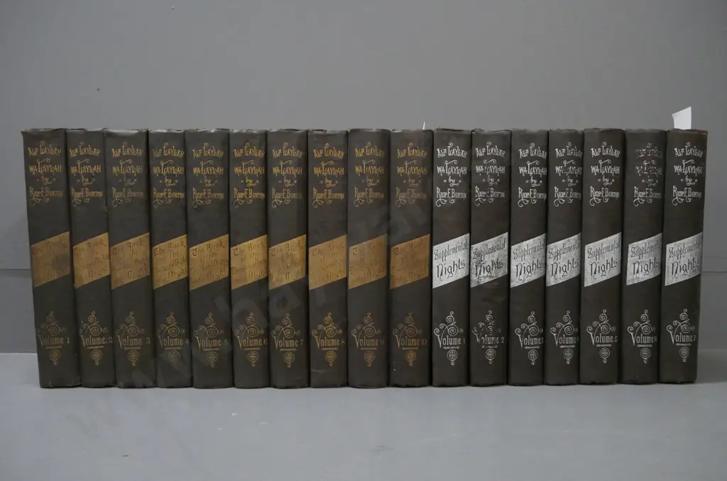 Arabian Nights and Supplemental Nights by Richard Burton, c1900. 17 volume complete set, from edition of 1000. Image 1++