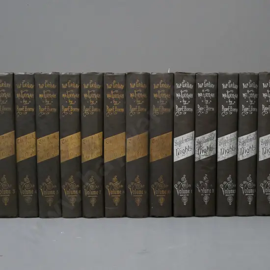 Arabian Nights and Supplemental Nights by Richard Burton, c1900. 17 volume complete set, from edition of 1000.