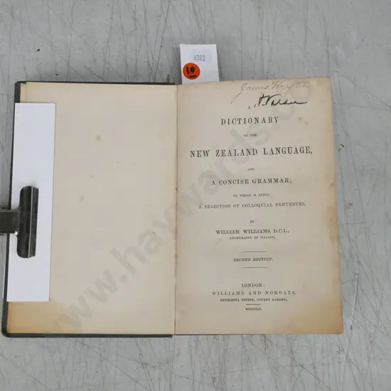 A Dictionary of the New Zealand Language and Concise Grammar, 2nd ed., William Williams, Williams & Norgate, London 1852