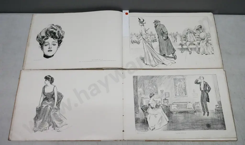 2x books of drawings by CD Gibson: Image 1++
