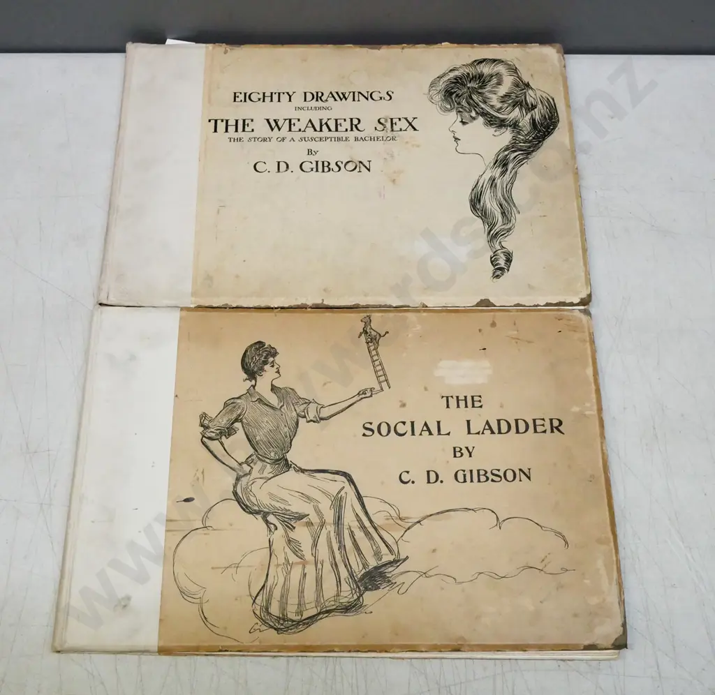 2x books of drawings by CD Gibson: Image 1++