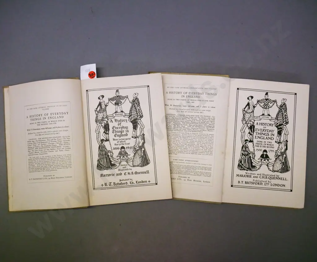 2x A History of Everyday Things in England by Marjorie & CHB Quennell, Batsford, London: Image 1++