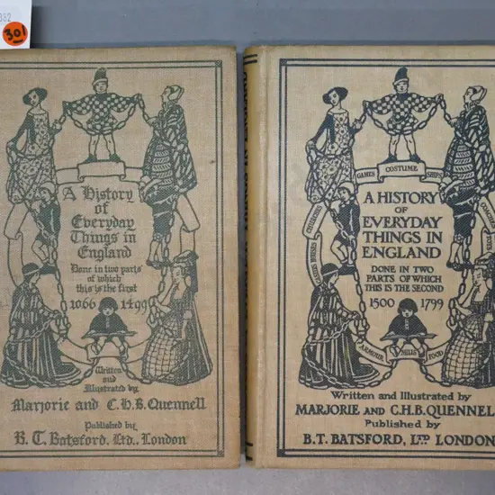 2x A History of Everyday Things in England by Marjorie & CHB Quennell, Batsford, London:
