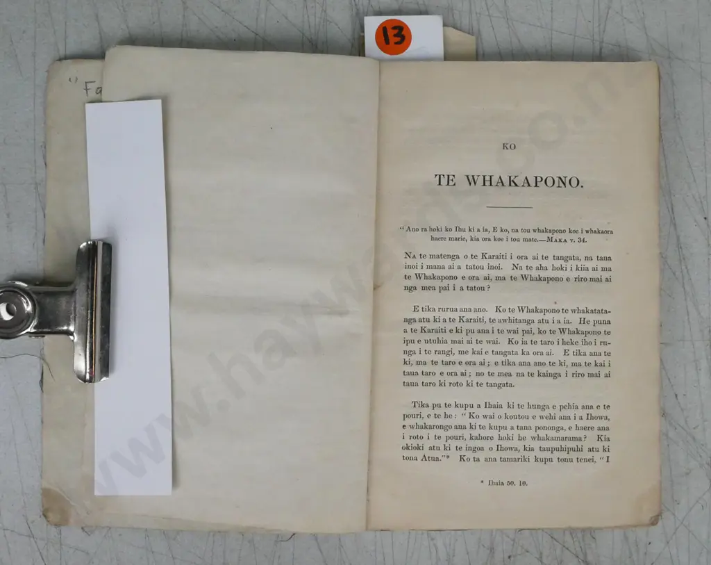Te Whakapono & Seven Other Sermons by Rev Robert Maunsell, Church Mission Press, 1846. Image 1++