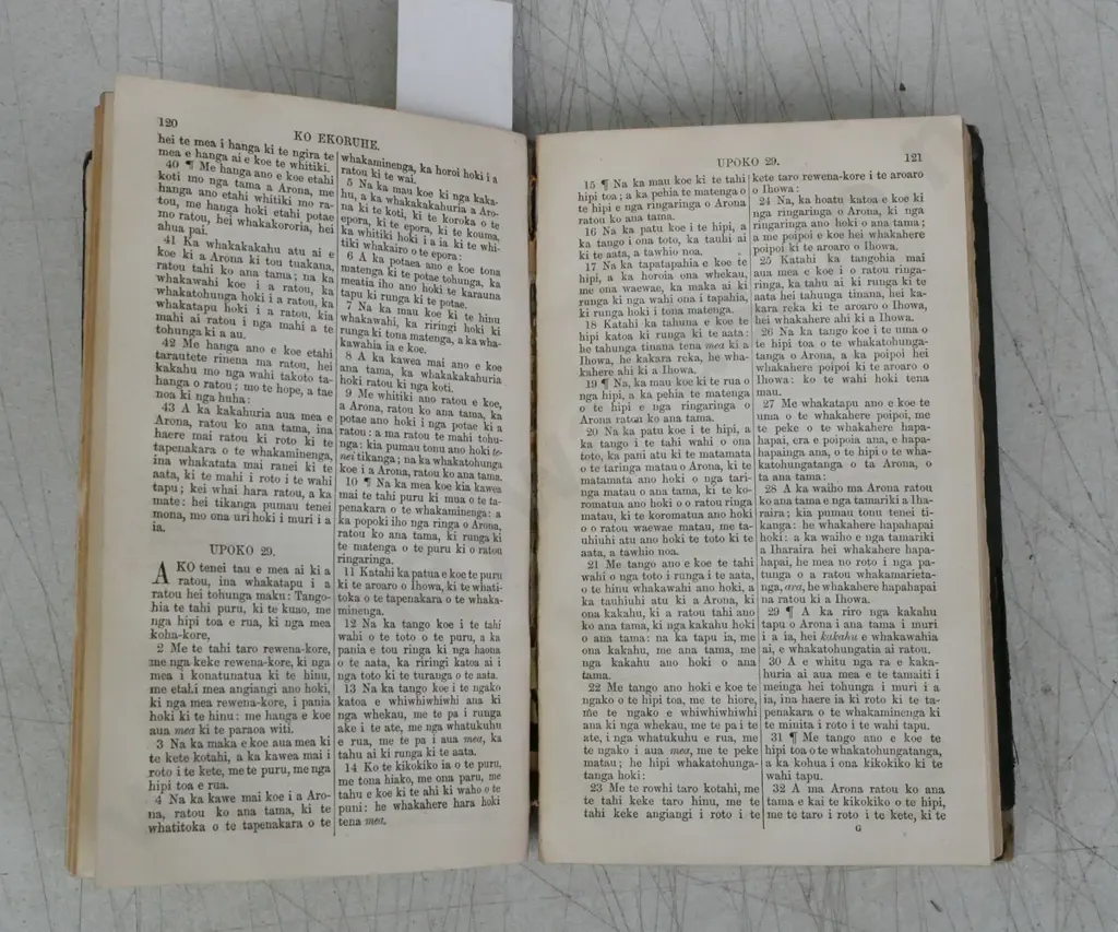 Ko te Tahi Wahi Kawenata Tawhito [Old Testament of Bible in Te Reo Maori], TR Harrison, London 1848. Image 1++