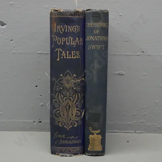 2x fiction collections: The Popular Tales of Washington Irving, Wood & Clarke, New York c1890. Select Works of Jonathan