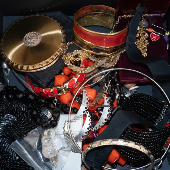 box of costume jewellery
