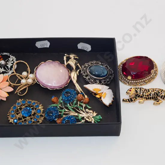 box of brooches - costume