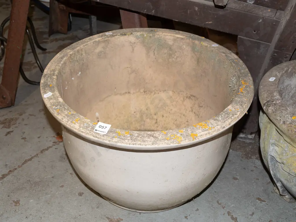 large glazed garden planter Diam480 Image 1++