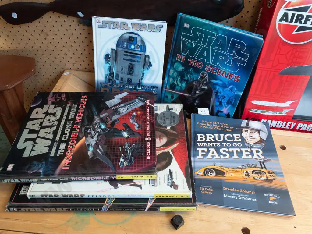 bundle of Stars Wars books, NZ Bruce McLaren book Image 1++