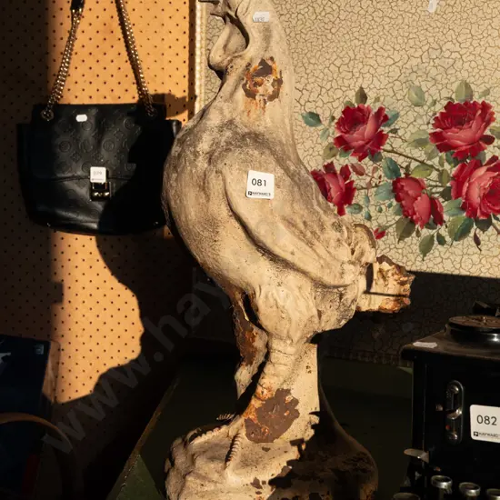 cast iron cockerel - damage to tail H550