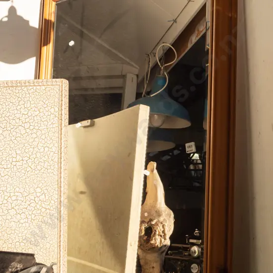 wood framed bevelled edge wall mirror H1030
