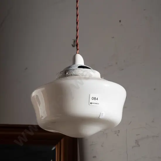 deco pendant white glass light fitting - needs rewiring
