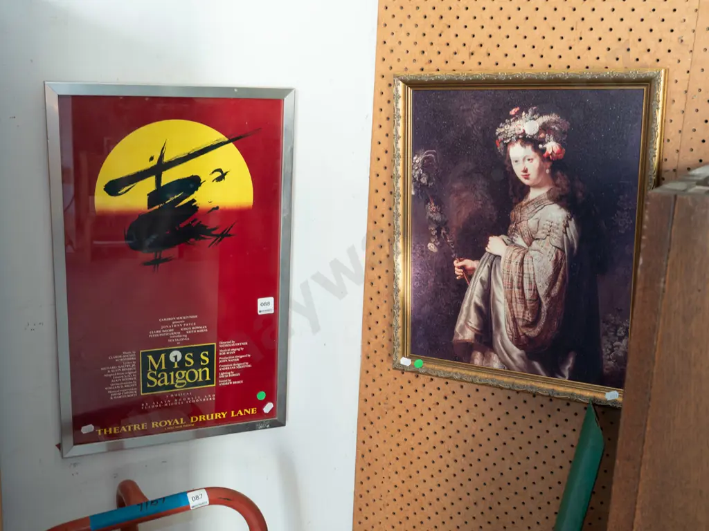 Miss Saigon poster print, framed Rembrandt print - green dots Image 1++