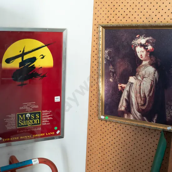 Miss Saigon poster print, framed Rembrandt print - green dots