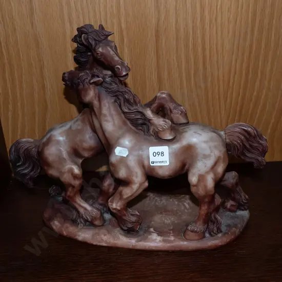 composite frollicking horse figurine H310