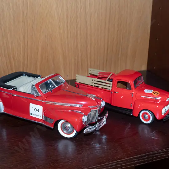 2x diecast model vehicles - 1941 Chevrolet Deluxe, 1952 Ford F1 pick up