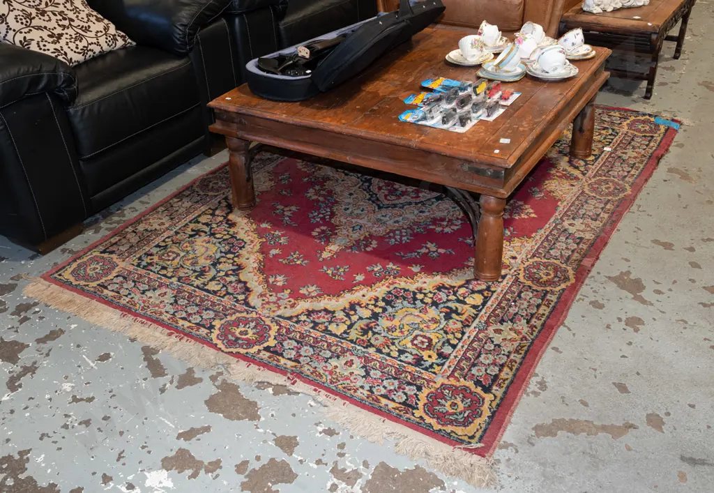 acrylic floor mat - red, yellows, blues L1990 W1450 Image 1++